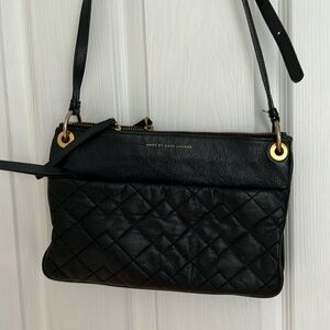 Black leather quilted Marc Jacob’s shoulder bag